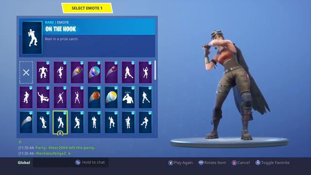 Fortnite 30 EMOTES W/ Renegade Raider