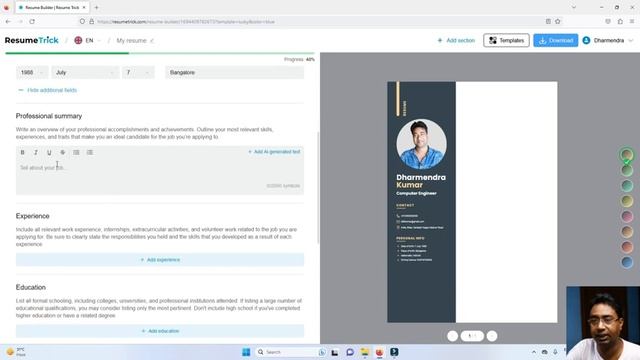 Online Free ( AI Powered ) Resume, CV & Cover Letter maker for any Job & Interview - Resume Trick смотреть онлайн