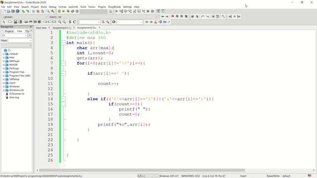 Remove Extra Spaces From String In C : смотреть онлайн