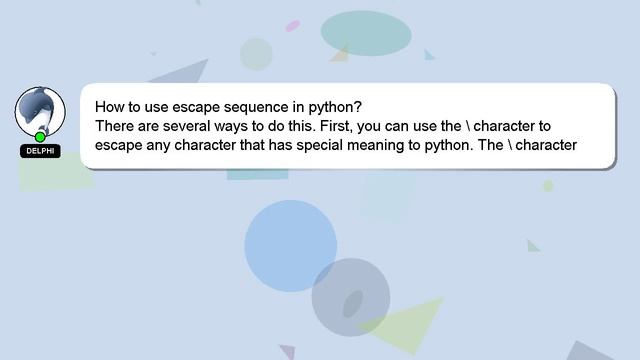 How to use escape sequence in python? смотреть онлайн