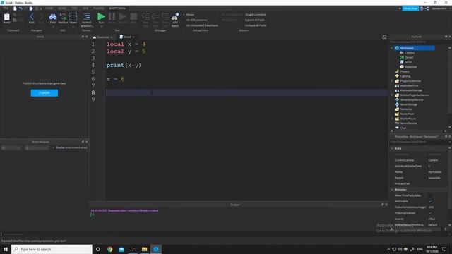 Roblox Lua Scripting - 1 - Variables смотреть онлайн