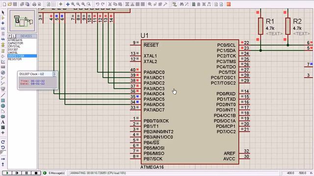 The RTC DS1307 Interfacing to AVR ATMega16 смотреть онлайн
