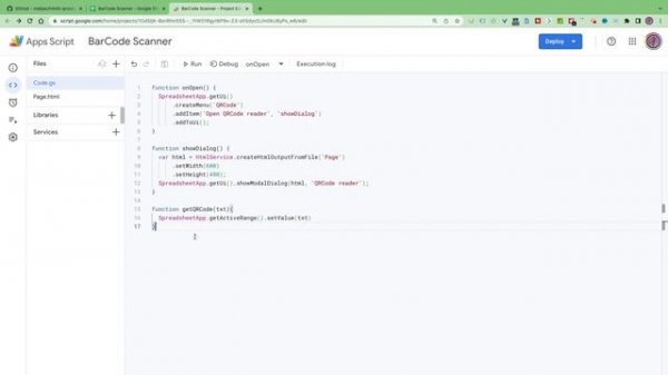 QR Code Scanner in Google Sheets