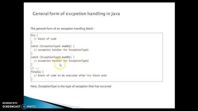 Overview of Java Exception Handling смотреть онлайн
