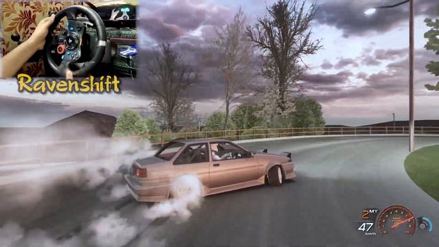 Drifting on a tight track with an AE86 sedan || Assetto corsa drift w/ Logitech G29 + Shifter смотреть онлайн