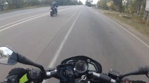 Lifan KP 250 vs Bajaj pulsar ns 200. Разгон и максималка. GPS