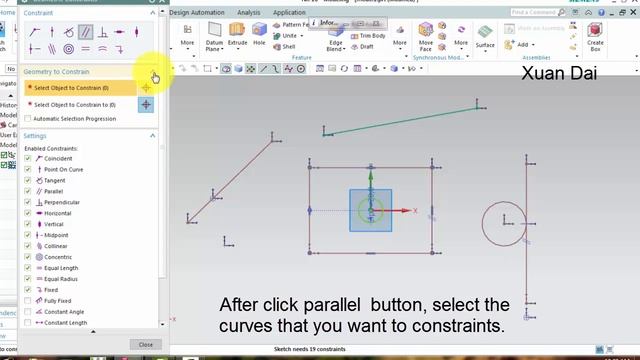 nx cad training tutorials how to use geometric constraints in sketching смотреть онлайн