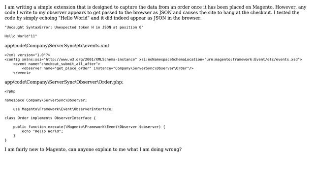 Magento: Event observer causes JSON error? смотреть онлайн
