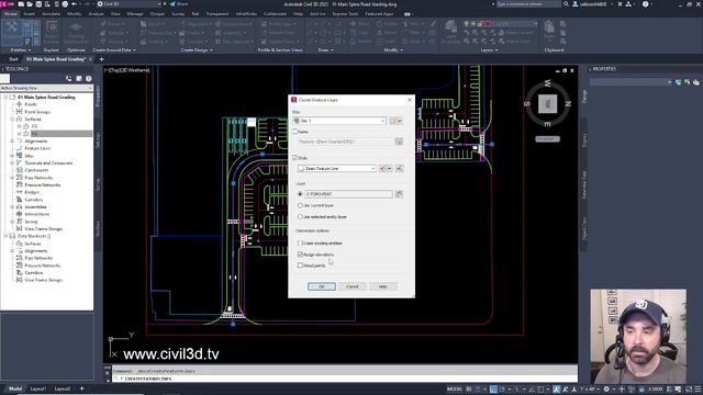 Adding An Existing Feature Line As A Breakline For Finished Grade Surface In Civil 3D 2023 смотреть онлайн