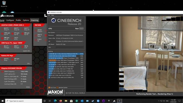 Threadripper 1900x Cinebench R20 encode test смотреть онлайн