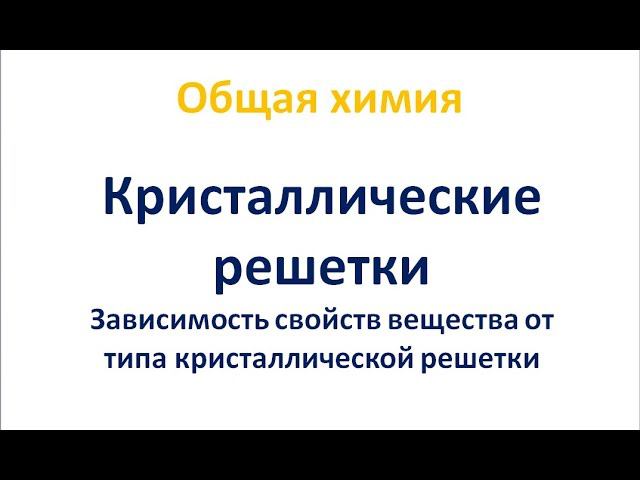 Типы кристаллических решеток смотреть онлайн