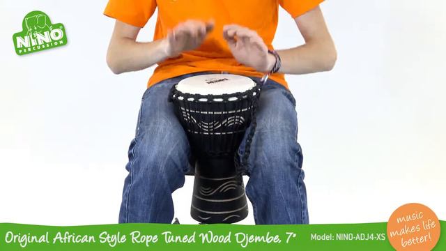 Original African Style Rope Tuned Wood Djembe 7" - NINO-ADJ4-XS смотреть онлайн