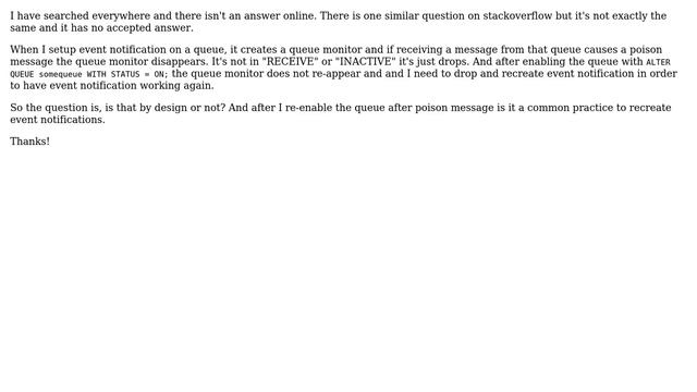 Databases: Service Broker: Queue Monitor is dropped after poison message смотреть онлайн