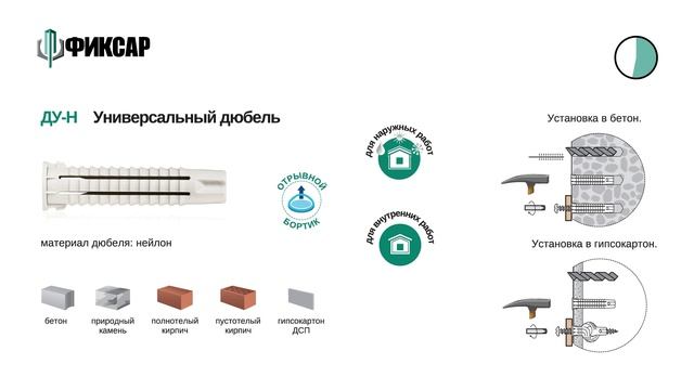 Установка универсального дюбеля смотреть онлайн