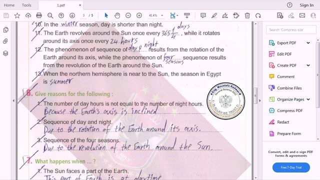 Set 7 - The Motion Of The Sun And The Earth