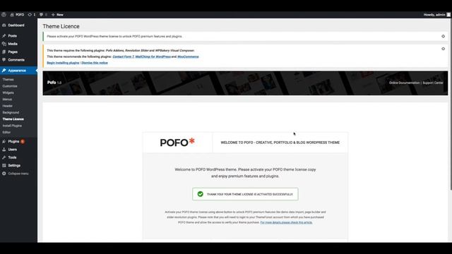 Install and activate POFO theme via WordPress & import demo data смотреть онлайн