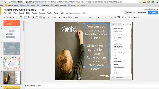 Adding new fonts to Google Slides смотреть онлайн