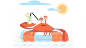 Детская песенка-игра про крабика /Ветер дует, задувает, пальму в стороны качает...