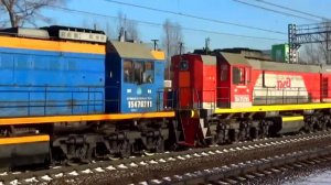 Сплотка тепловозов ТЭМ18Д-134 + ТЭМ18Д-020