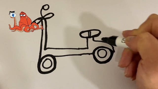 Drawing scooter vespa for kids Bolalar uchun gul skuterlarni chizis Рисование самокат для детей смотреть онлайн