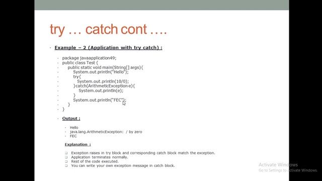 Exceptions in java - 04 ( Exception Handling Keyword) смотреть онлайн