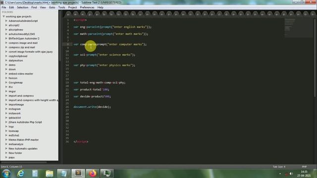 Create student marks percentage calculator in JavaScript||tutorial 3 смотреть онлайн