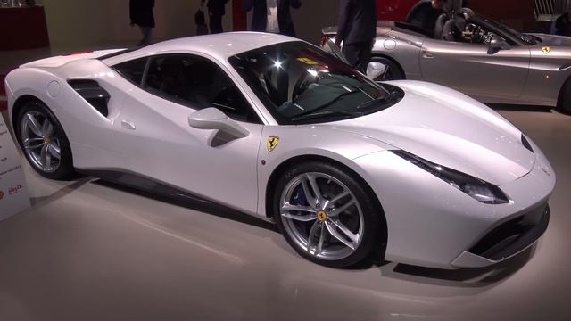 [4k] Bianco Fuji Ferrari 488 GTB with carbonfibre options, gorgeous! Frankfurt 2015 смотреть онлайн