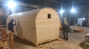 Постройка мобильной бани своими руками. Баня бочка 6м.