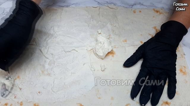 Закуска на праздник или рулет из лаваша с семгой и сыром. смотреть онлайн