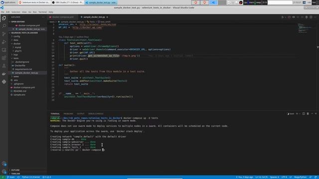 Selenium tests in Docker container Chrome Browser in Docker too смотреть онлайн