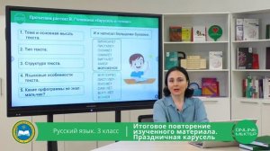 3 класс. Русский язык. Итоговое повторение изученного материала. 21.05.2020