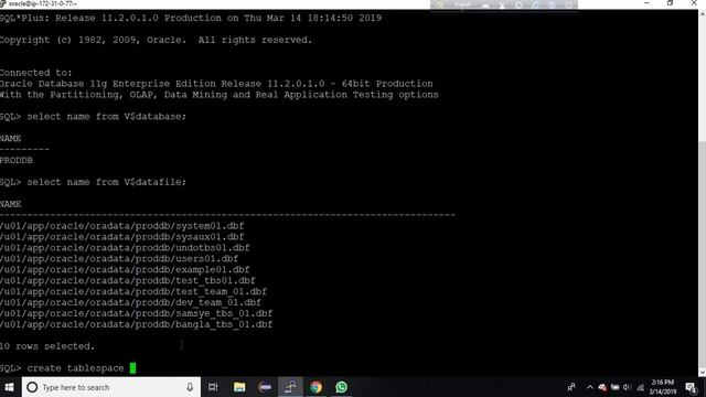 Create tablespace in oracle database server 11g | samsye education | Bangla tutorial смотреть онлайн