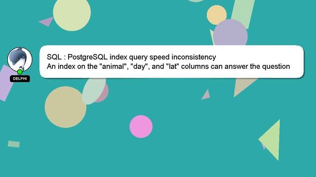 SQL : PostgreSQL index query speed inconsistency смотреть онлайн