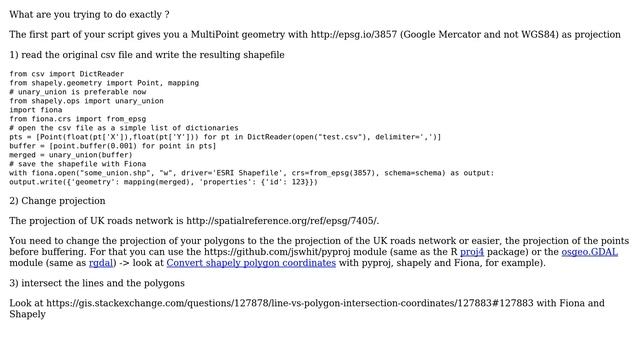 GIS: Python buffer points and clip with line-segment (OS Open Roads in BNG) (2 Solutions!!) смотреть онлайн