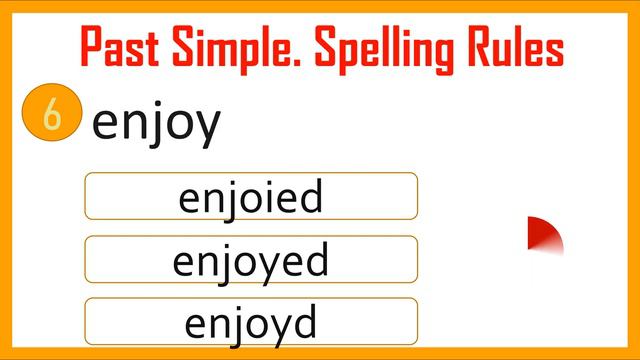 English Past Simple. Regular Verbs. Spelling Rules. Quiz