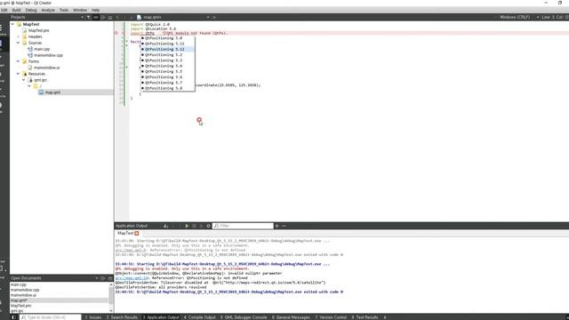 QT: QQuickWidget With QML Map