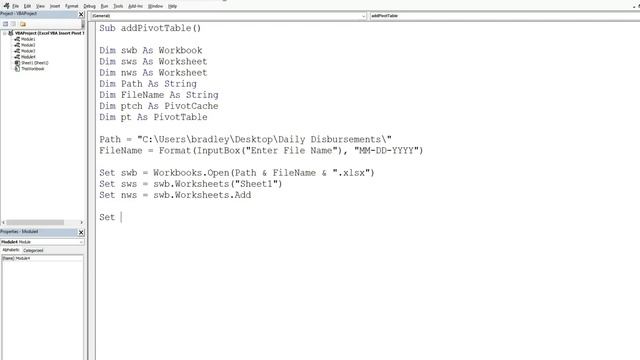 Excel VBA Insert Pivot Table смотреть онлайн