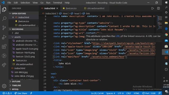 Adding Favicon and Manifest in your website смотреть онлайн