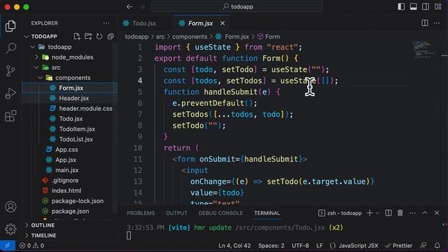 React For Beginners 37: Todo App Part 10 Separating JSX Into Components смотреть онлайн