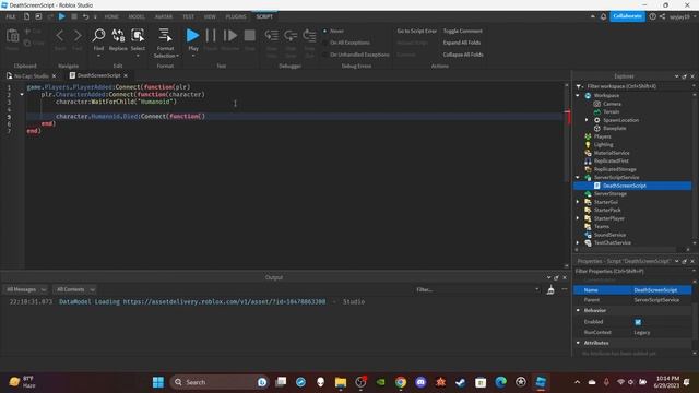 How to make a Death Screen in Roblox! (Roblox Studio Scripting Tutorial 2023) смотреть онлайн