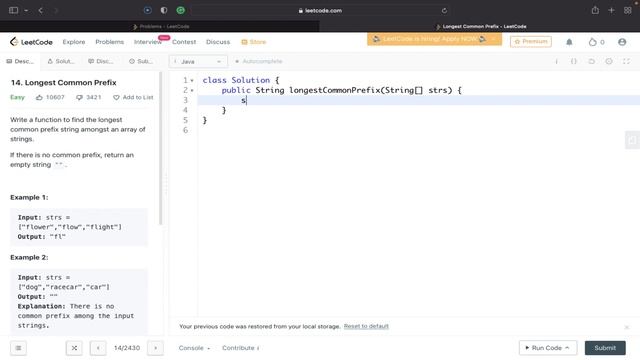 3 of 145 Longest Common Prefix LeetCodeTopInterview Question смотреть онлайн