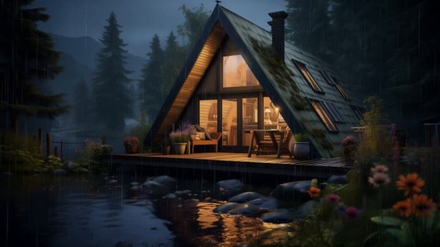 Cozy Rain Ambience at Night 🌧️ㅣCozy Cabin & Rain Sounds for Sleep, Study and Relaxation смотреть онлайн