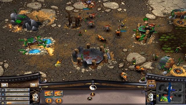 Battle Realms [High Skill 2vs2] - [BRJ]:KoMiKoZa, Archer vs Blockheads & M. Bater. Game 1. смотреть онлайн