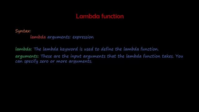 Lambda function in Python смотреть онлайн