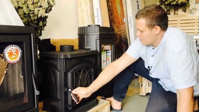 Обзор чугунной печи-камина Сибирь смотреть онлайн