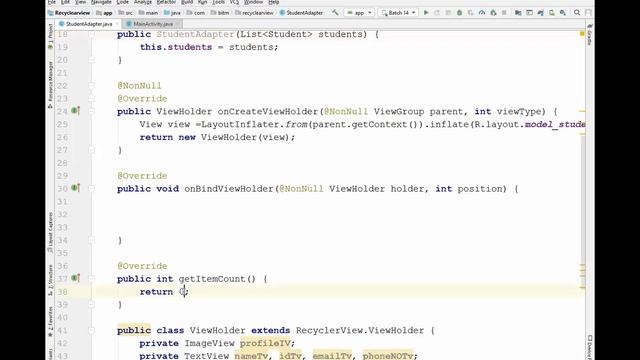 Android Apps Development: Custom Adapter, view holder java file [Tutorial - 4] Bangla Part 39 смотреть онлайн