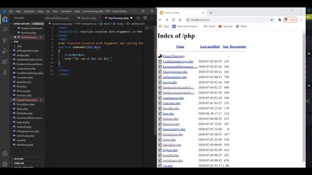 Function with Arguments PHP смотреть онлайн