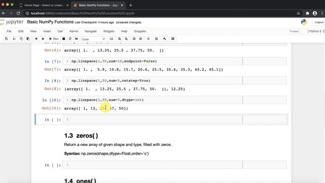 NumPy Tutorial (Session 4)-Basic Useful Functions in NumPy [arange,linspace,zeros,ones,eye,identity смотреть онлайн