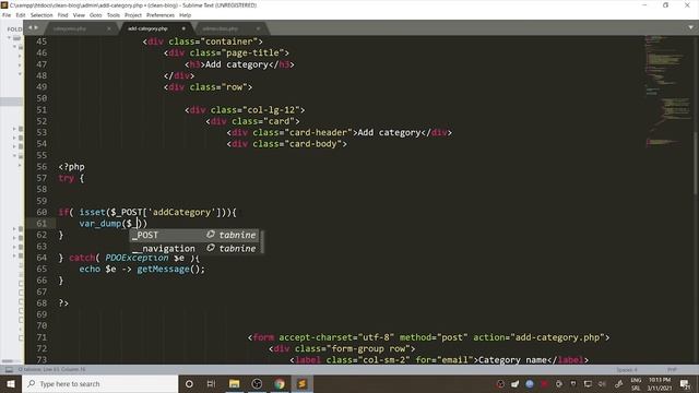 Part 15 - Listing all categories and adding form to add new category in admin - OOP PHP PDO - 4k смотреть онлайн