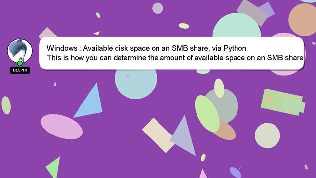 Windows : Available disk space on an SMB share, via Python смотреть онлайн
